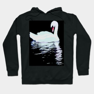 White swans on black Hoodie